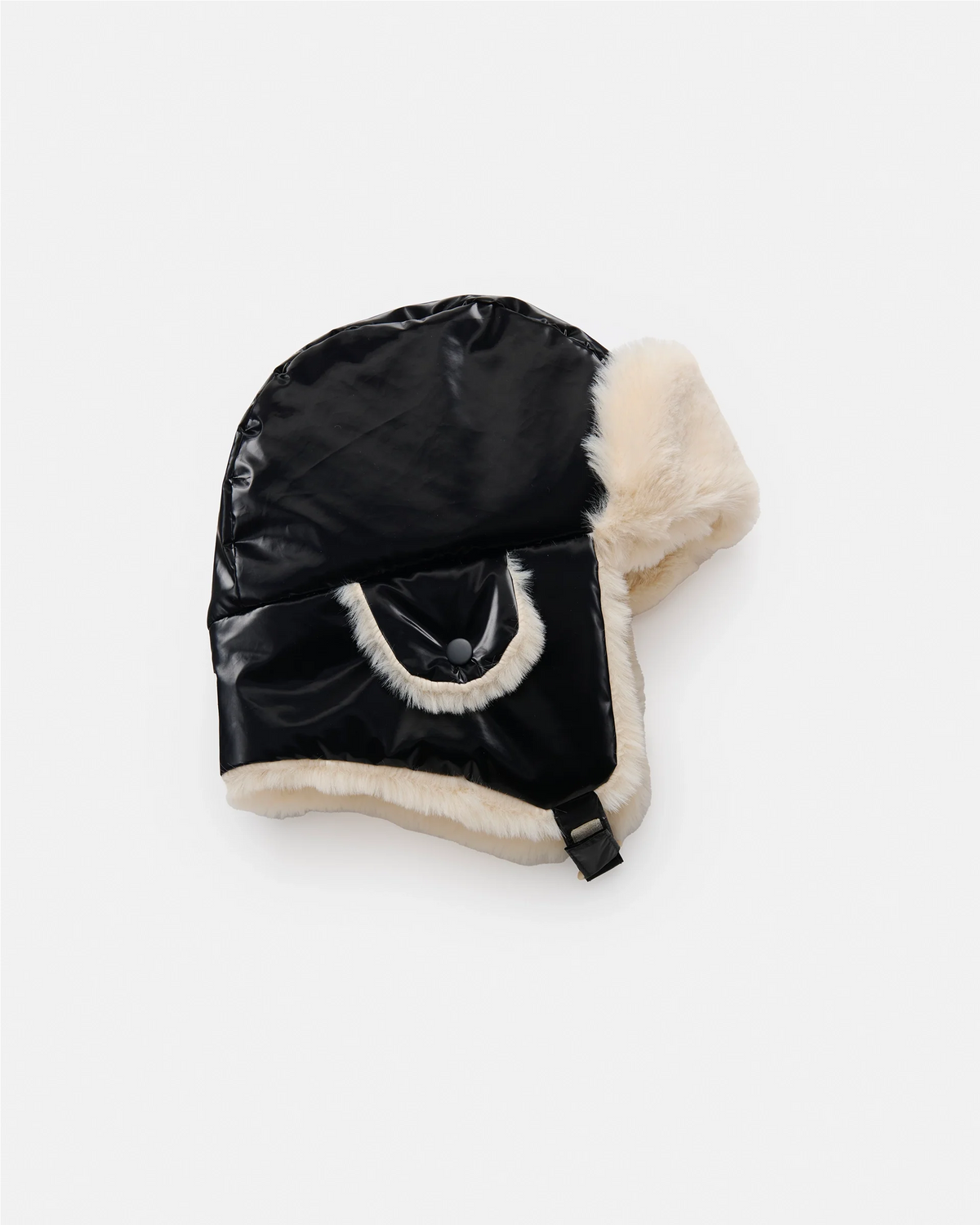 Black Liquid Shine Arctic Faux Fur//