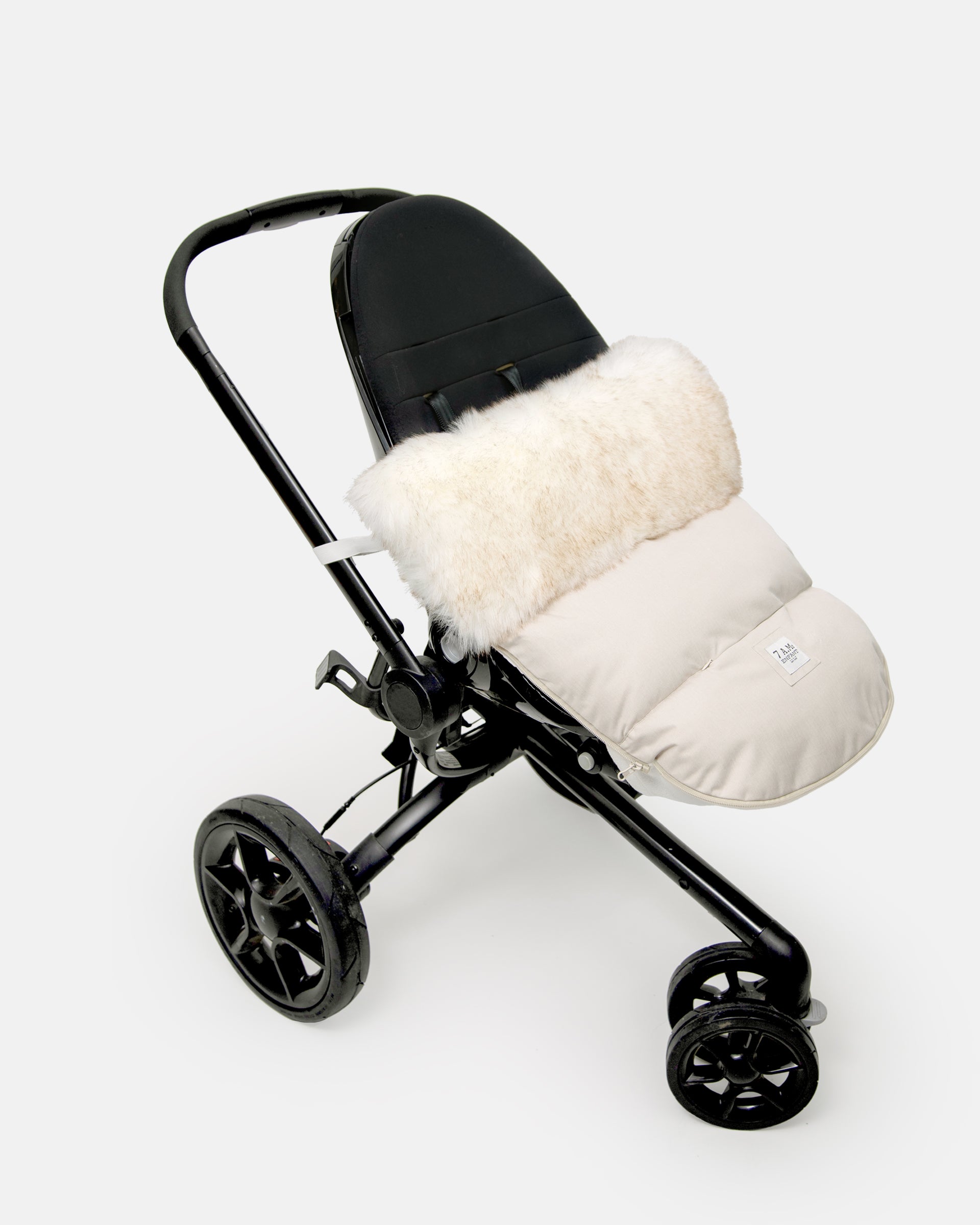 Heather Beige - White Faux Fur//
