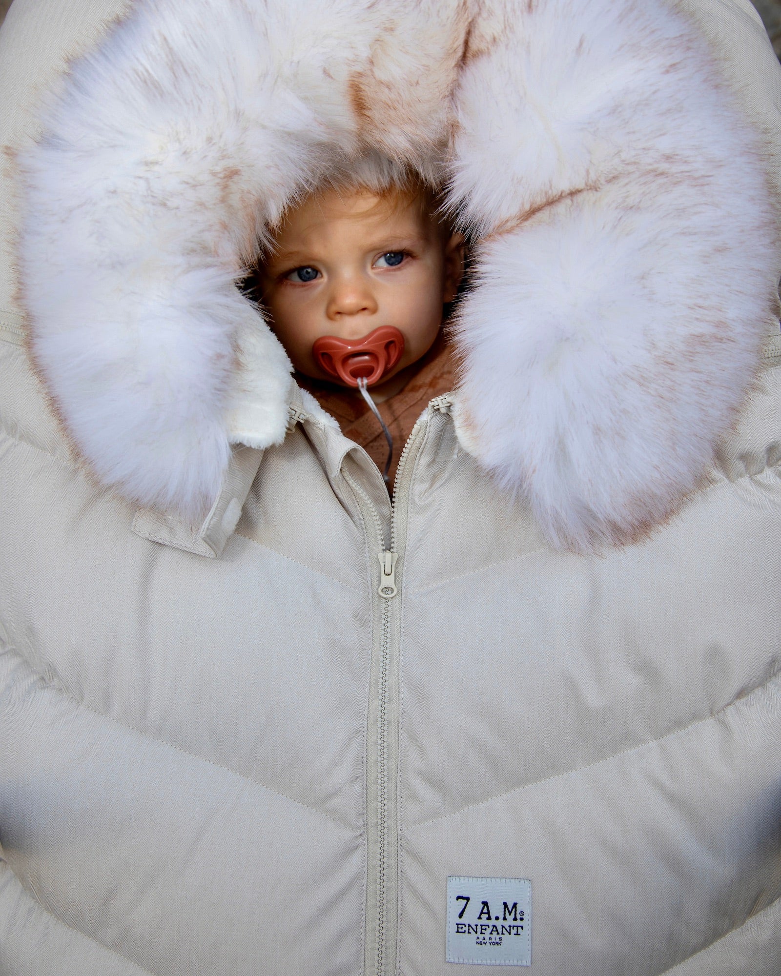 Heather Beige Faux Fur//