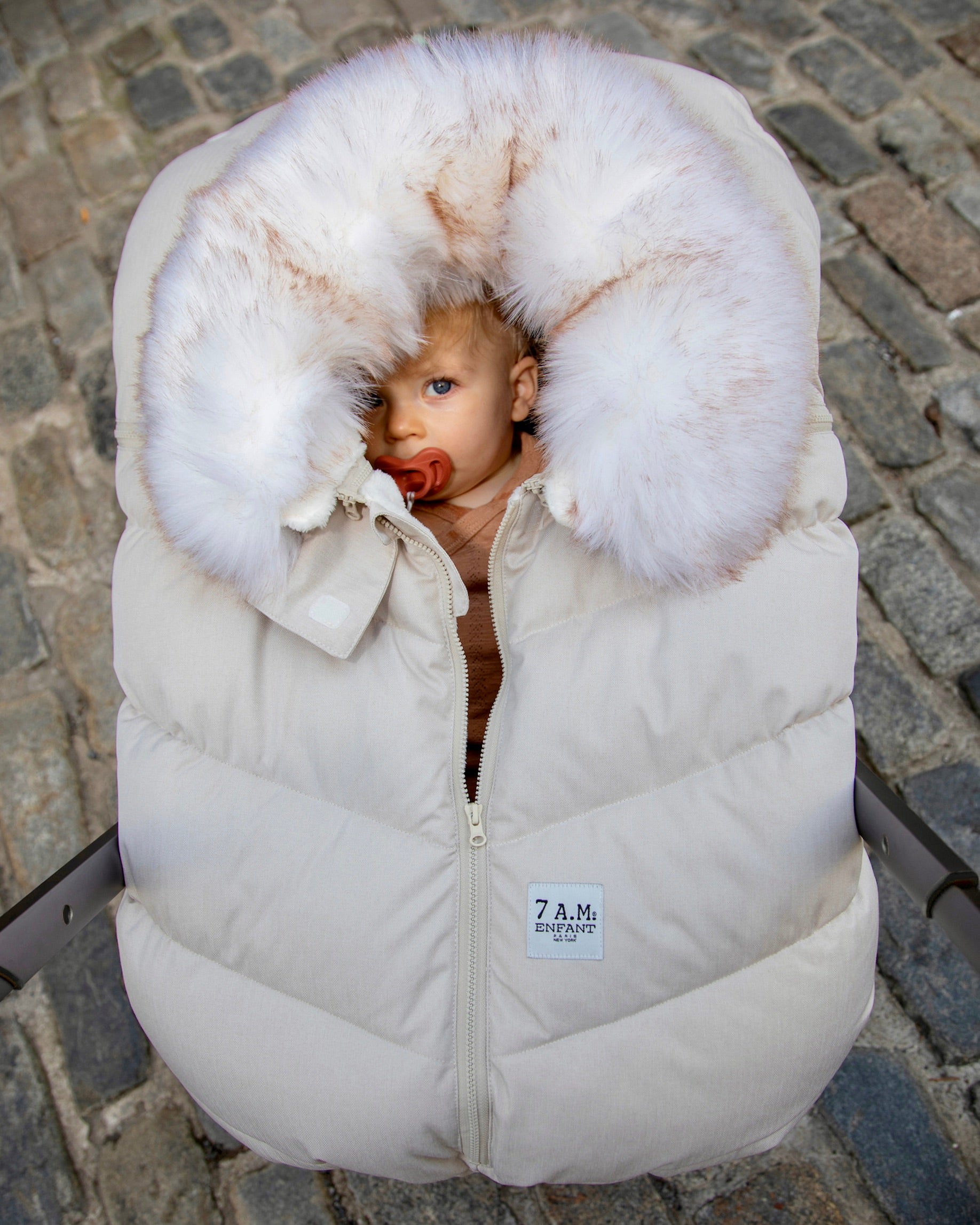 Heather Beige Faux Fur//